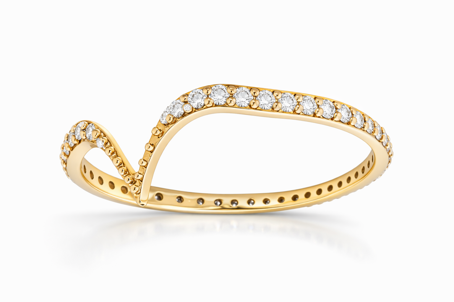 18k Gold and Diamonds Fabri Stackable Ring