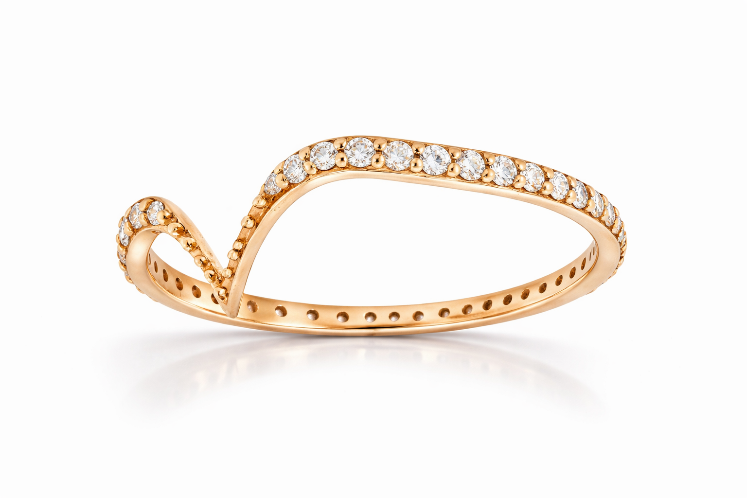 18k Gold and Diamonds Fabri Stackable Ring