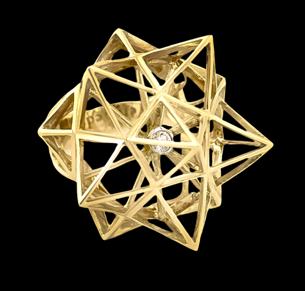 Framework Star Diamond Gold Ring