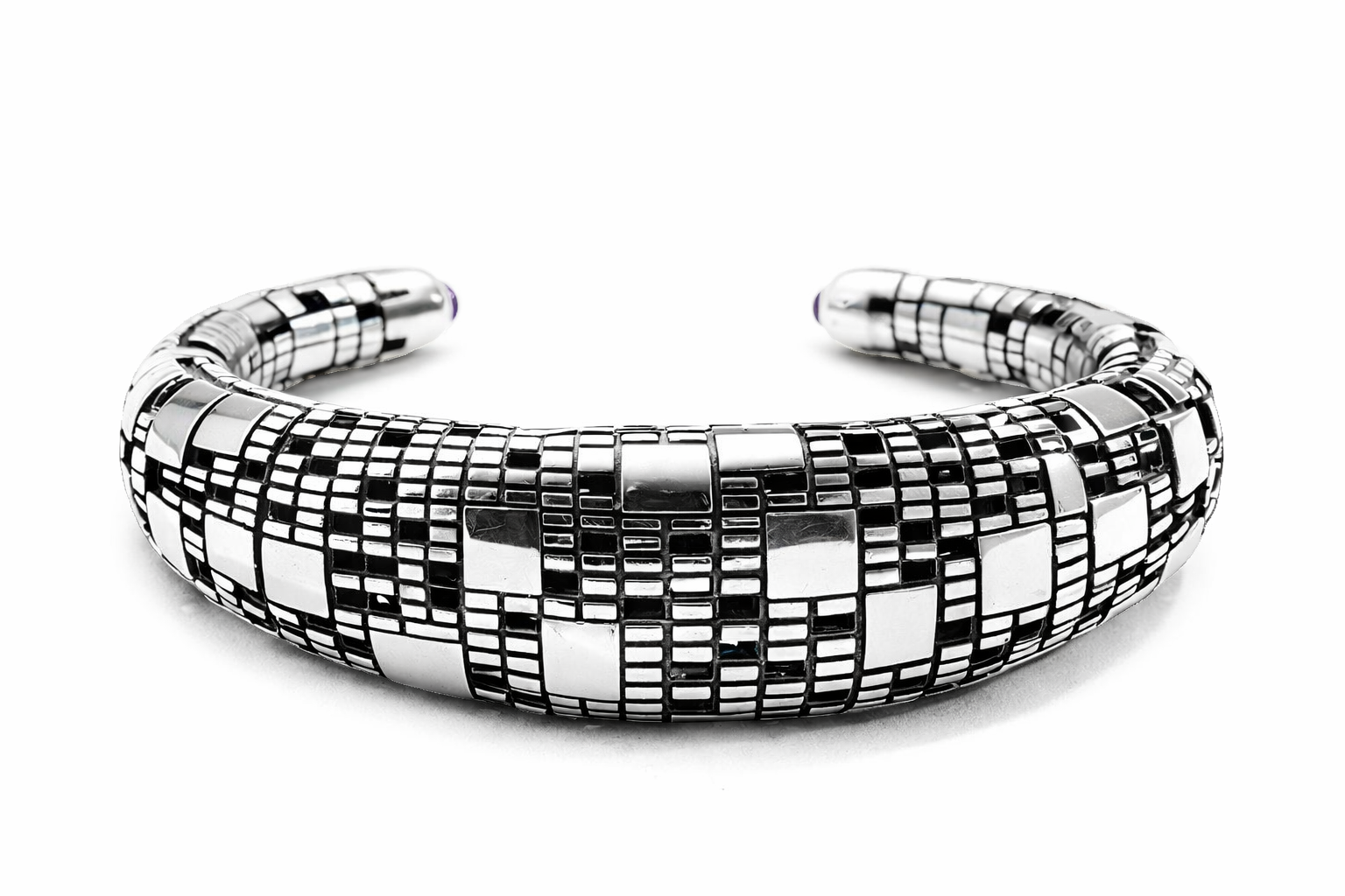 Bitcoin Blockchain Silver Cuff Bracelet