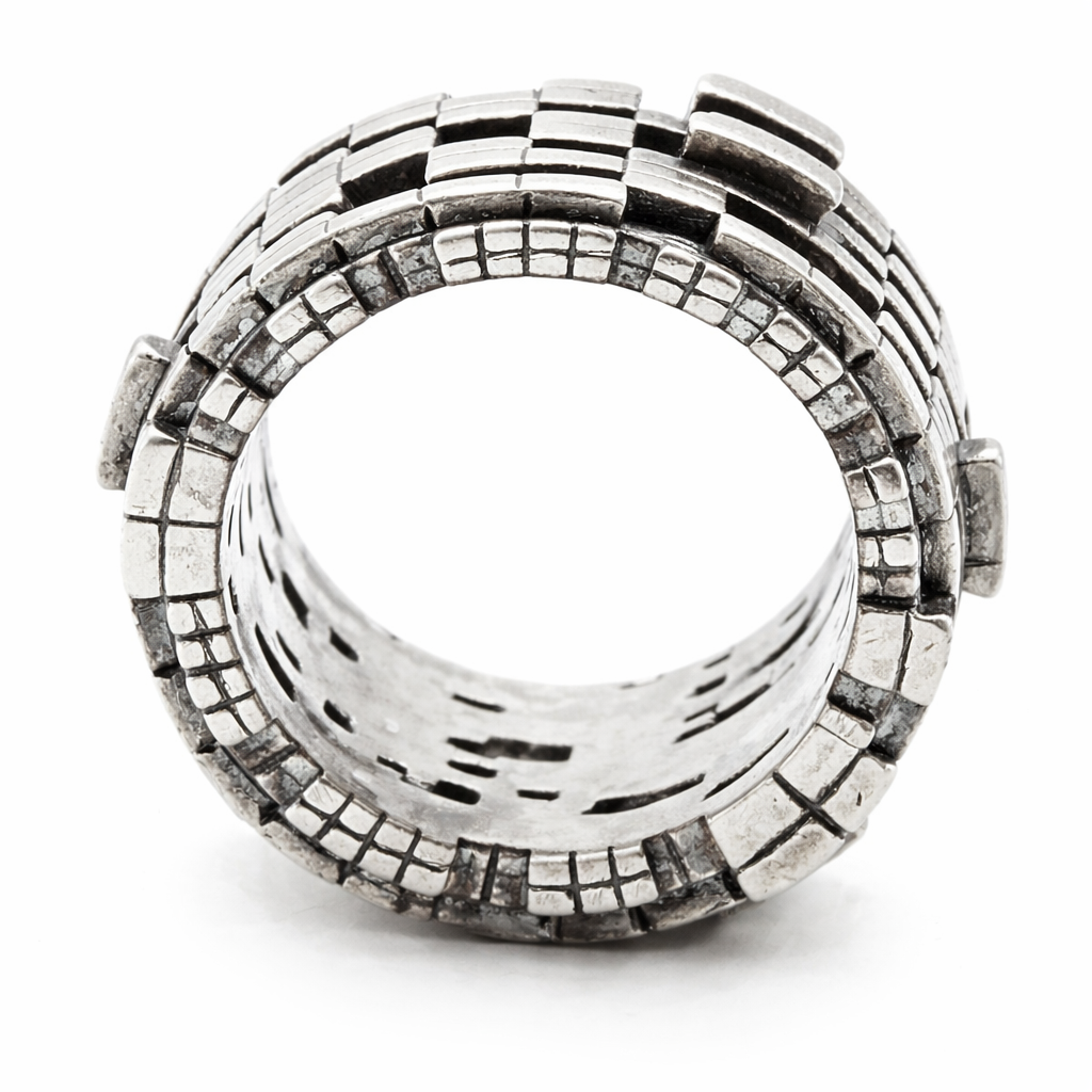 Bitcoin Blockchain Silver Ring