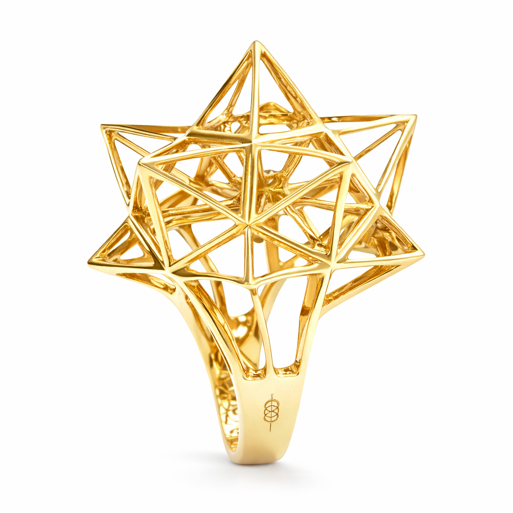 Framework Star Diamond Gold Ring