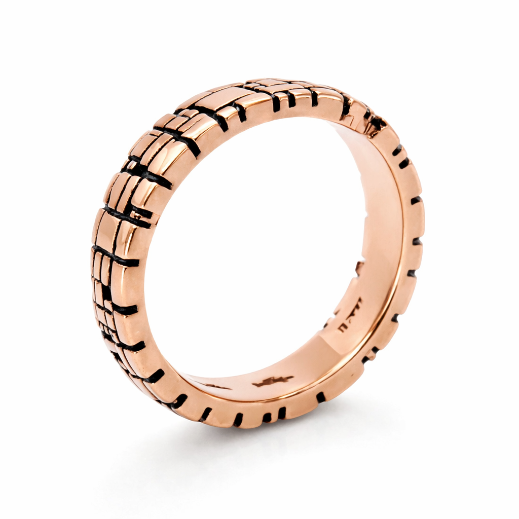 Bitcoin Blockchain 18K Rose Gold Torus Ring
