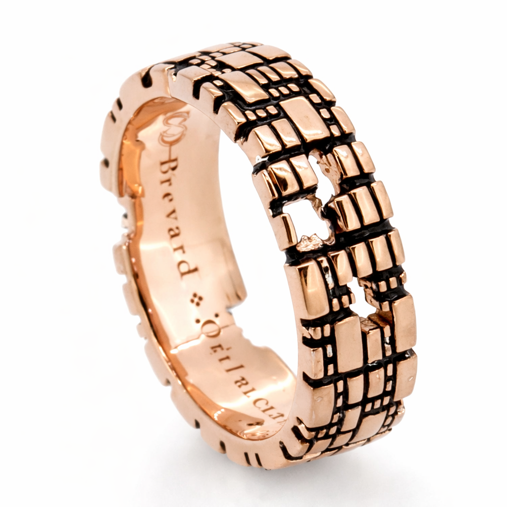 Bitcoin Blockchain 18K Rose Gold Torus Ring