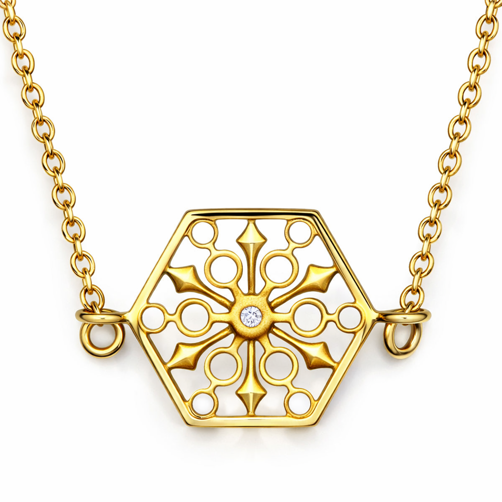 Snowflakes Power Gold Necklace