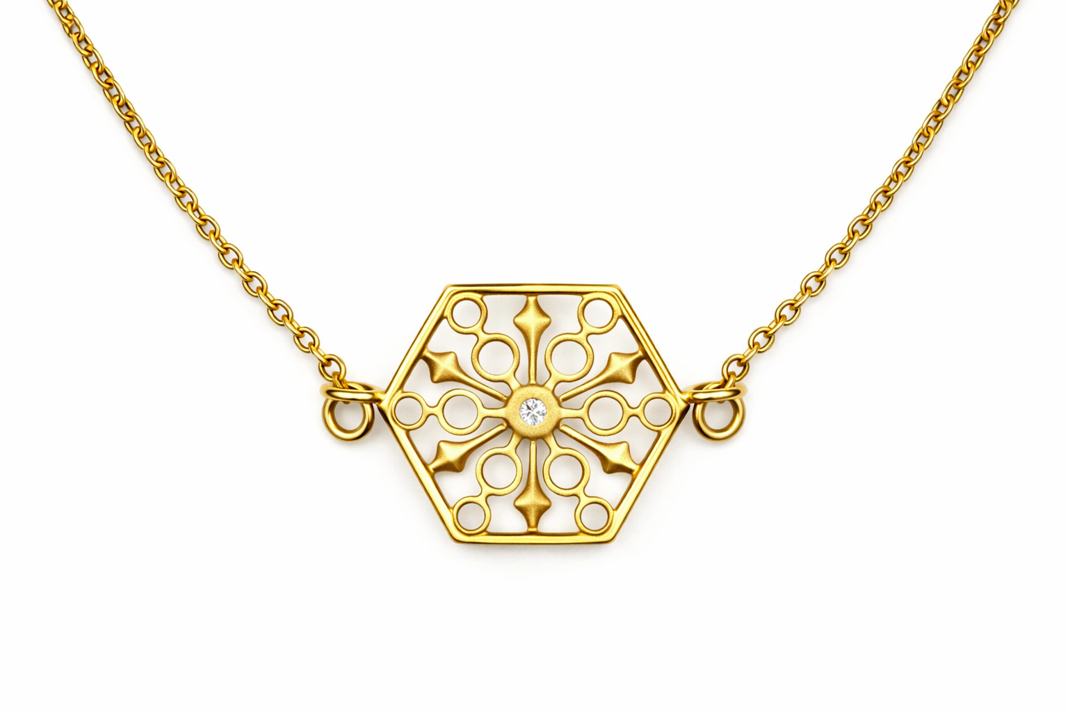 Snowflakes Power Gold Necklace