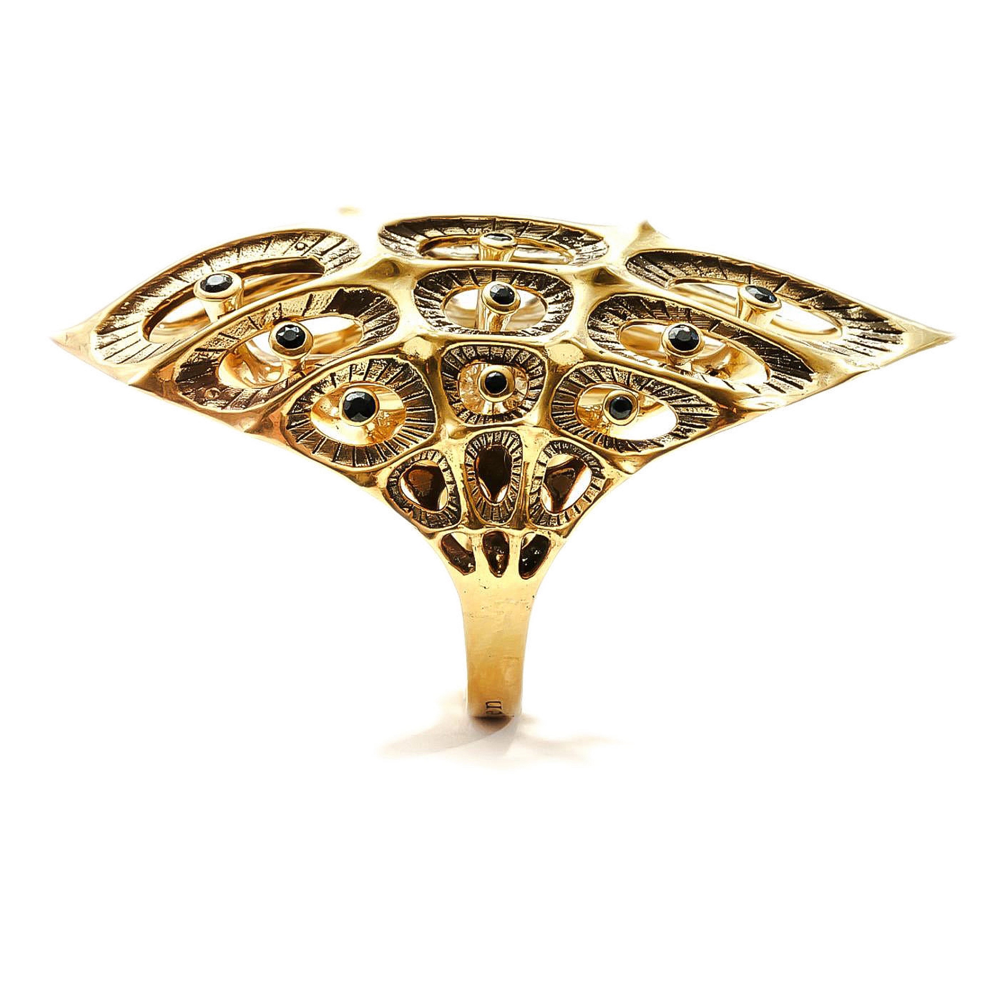 Cosmic Morphogen Black Diamond & 18K Gold Ring