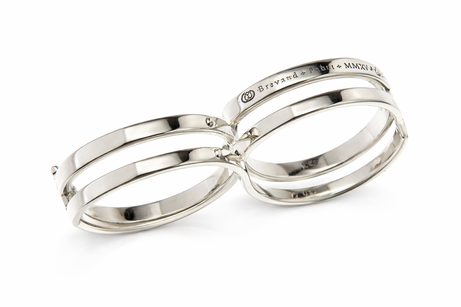 Fabri Infinity Double Loop Adjustable Silver Ring