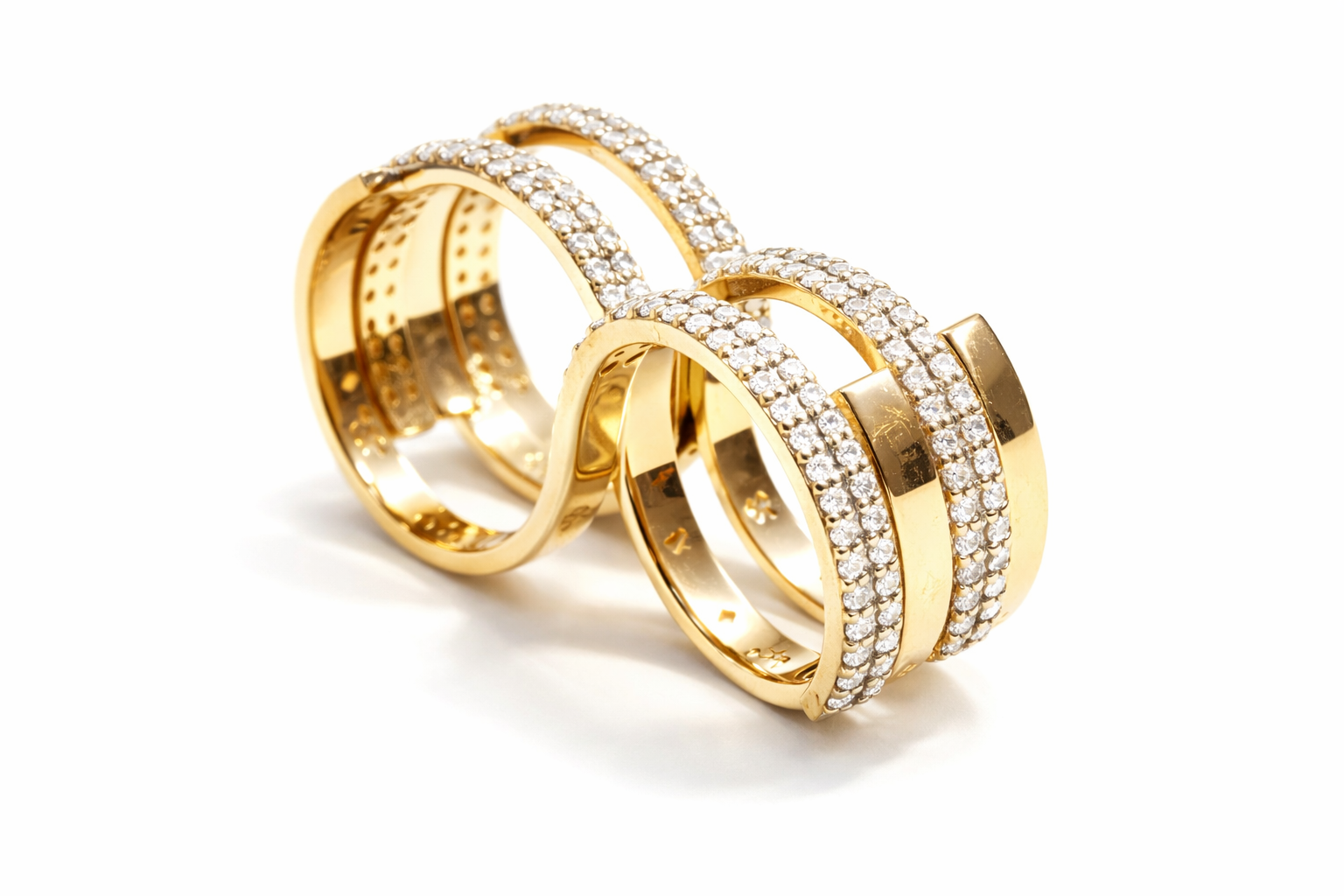 Fabri Infinity Double Loop Diamond and 18k Gold Ring