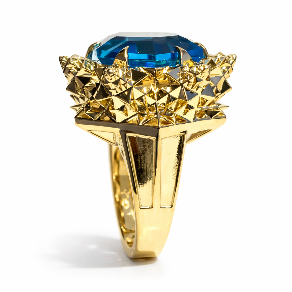 Fractal Gold Topaz Ring