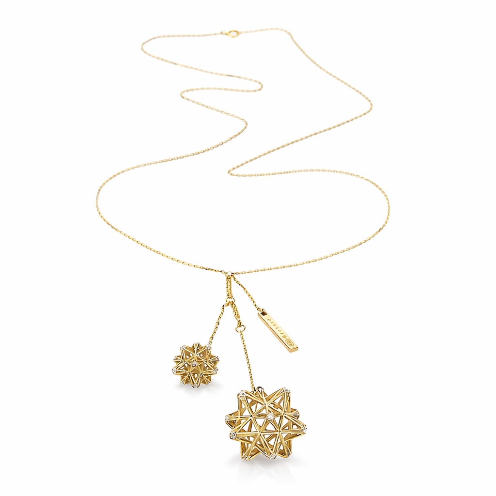 Frame Diamond and 18k Gold Pendant