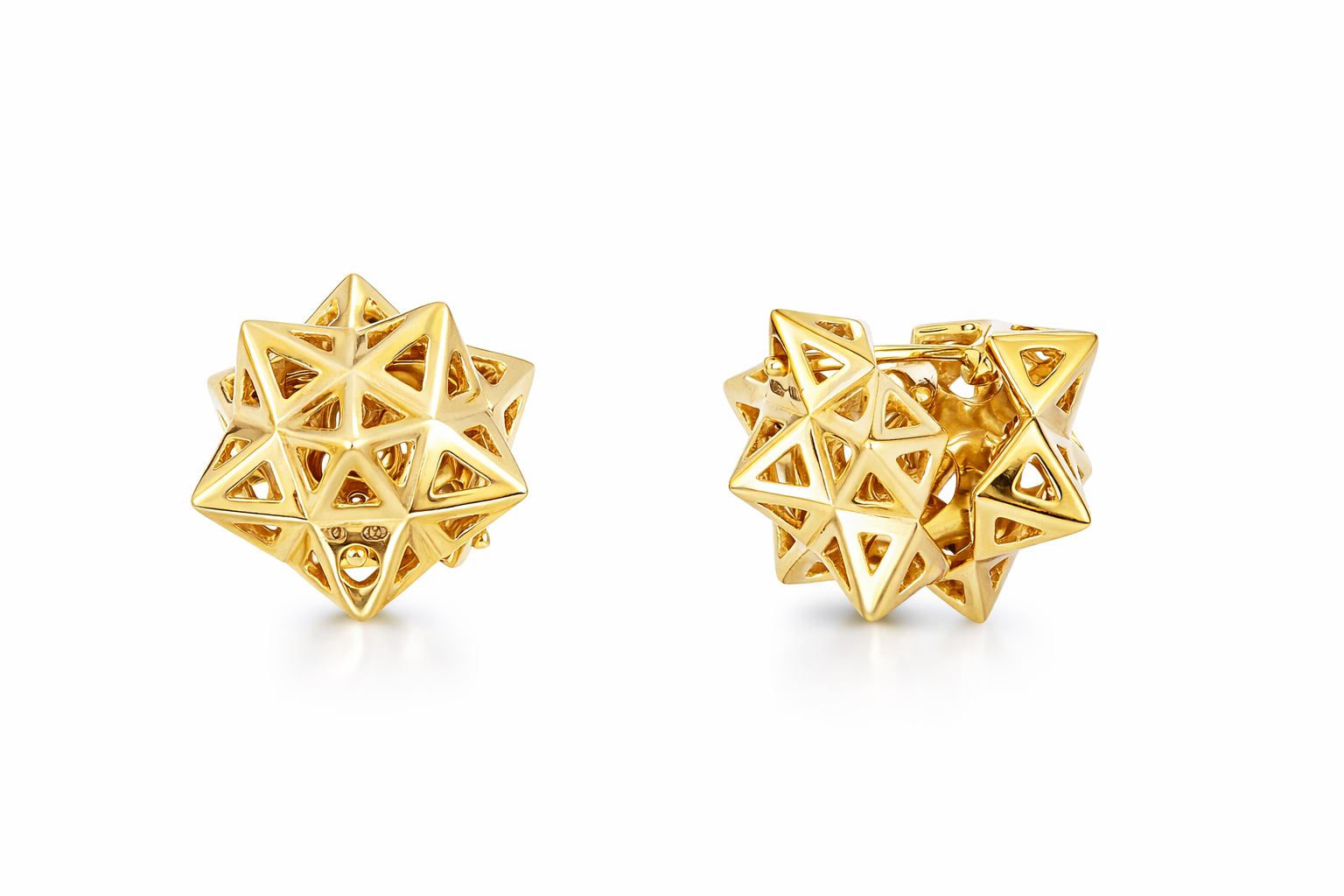 Framed Mini Tetra Gold Earrings