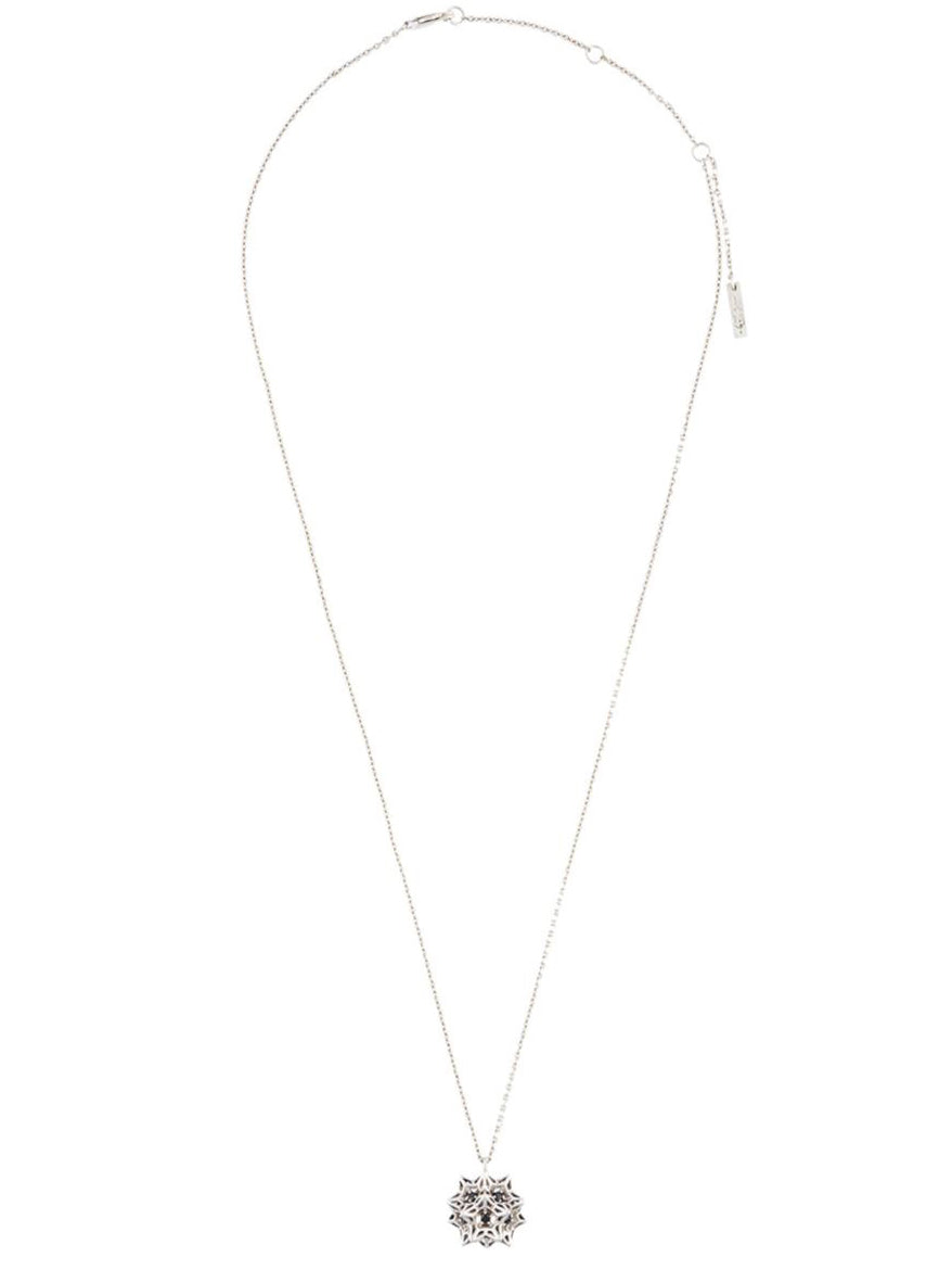 Helix Frame Sapphire Flatback Silver Necklace