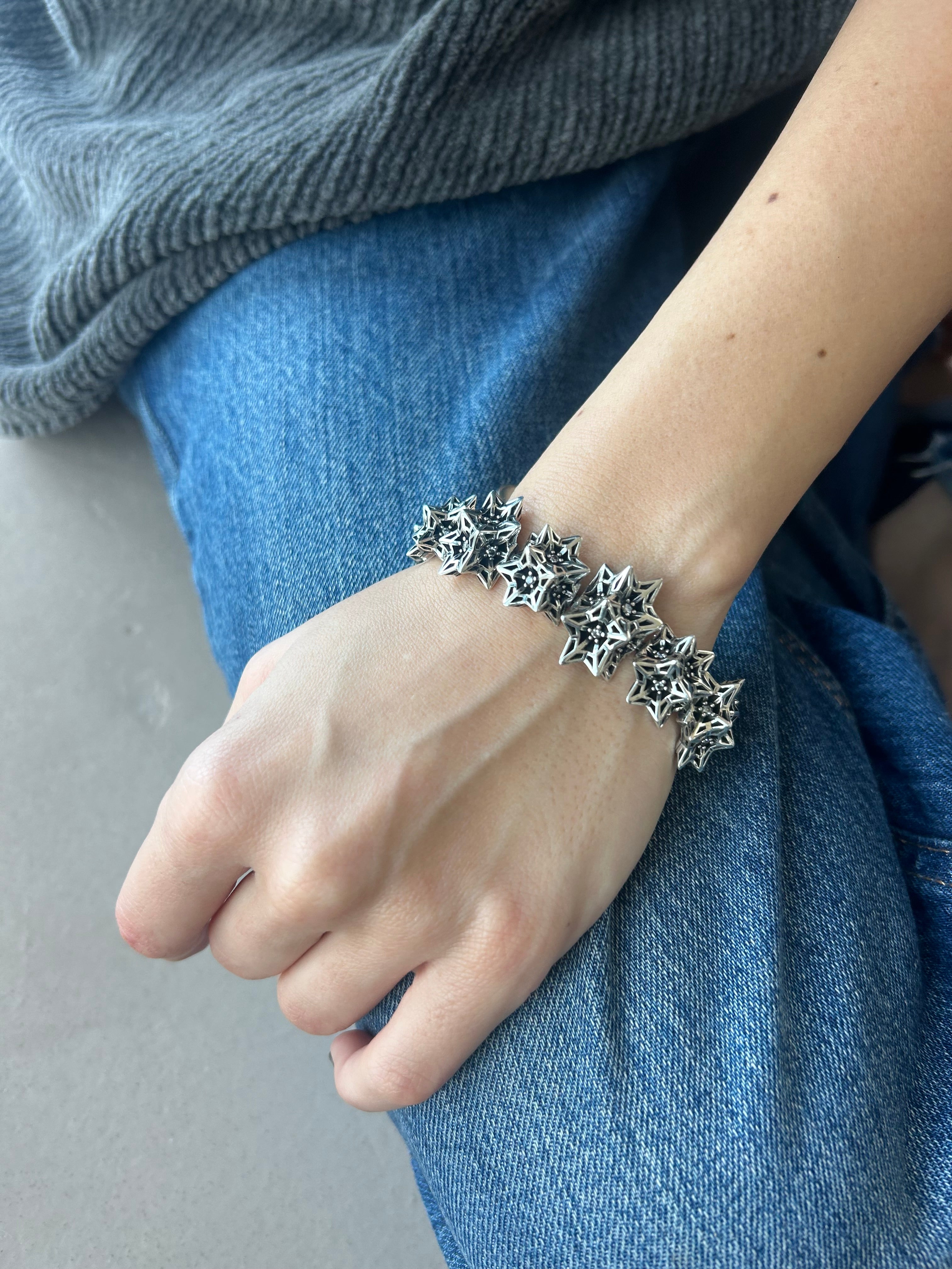 Helix Frame Silver Bracelet