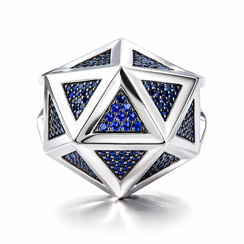Icoso Blue Sapphire Silver Ring