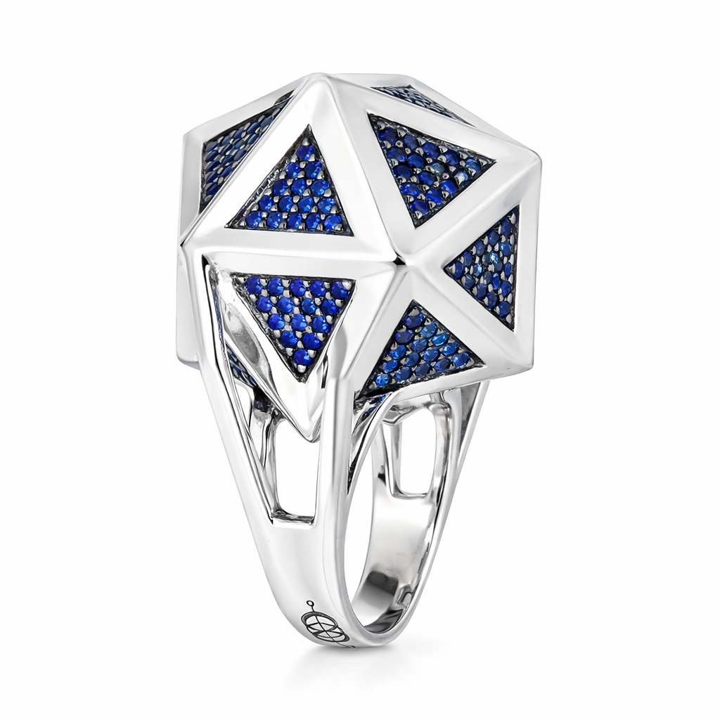 Icoso Blue Sapphire Silver Ring