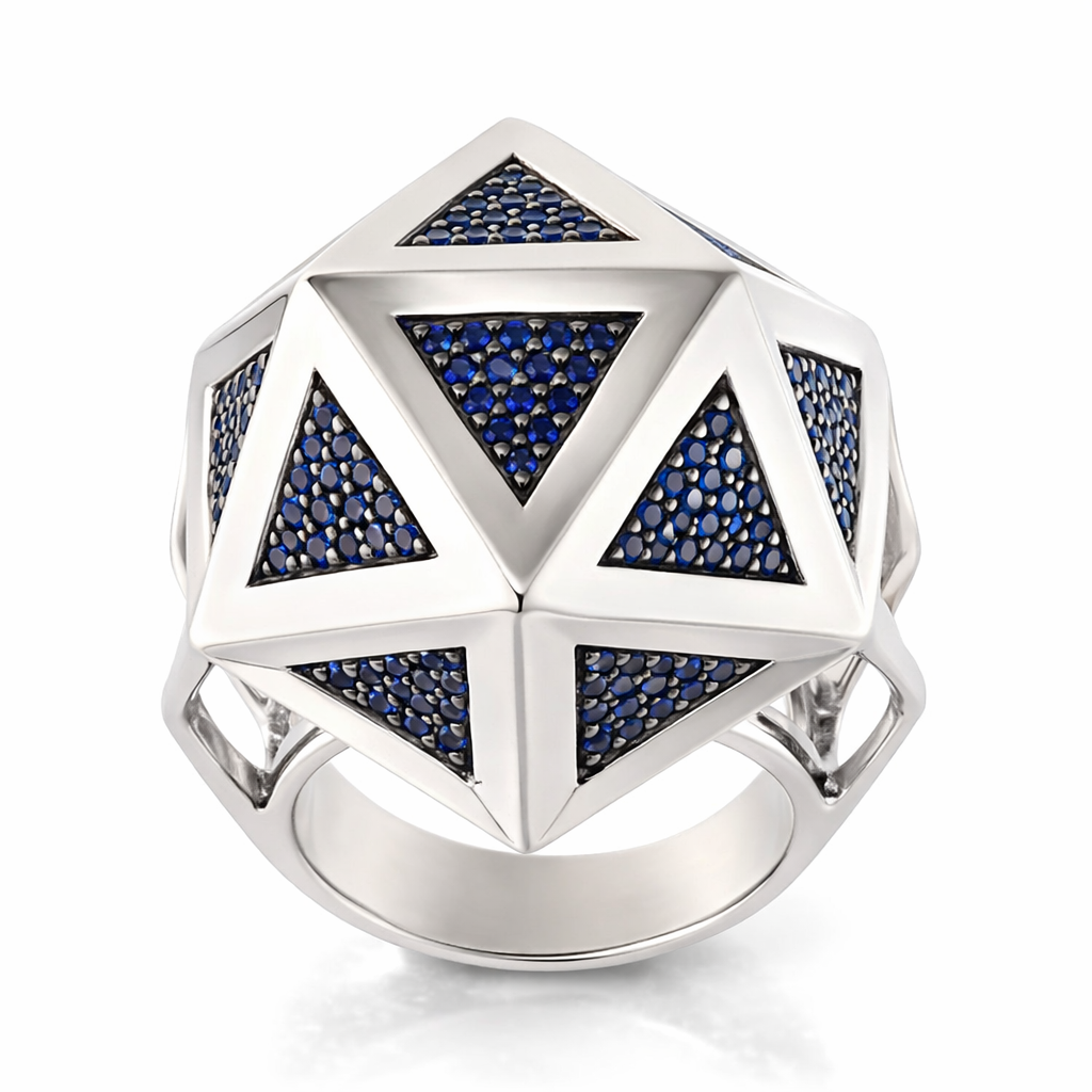 Icoso Blue Sapphire Silver Ring