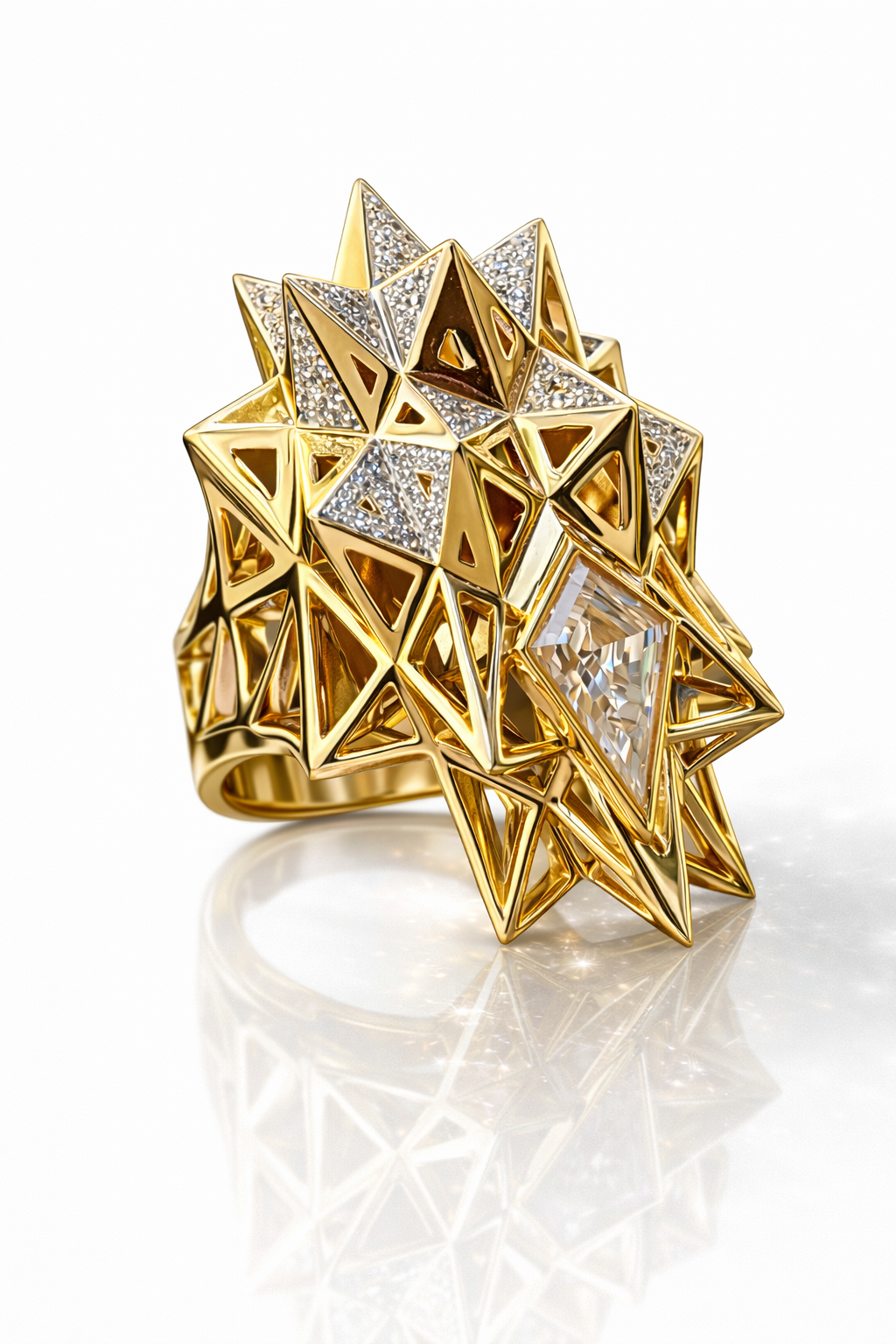 Kite-cut Diamond Gold Ring