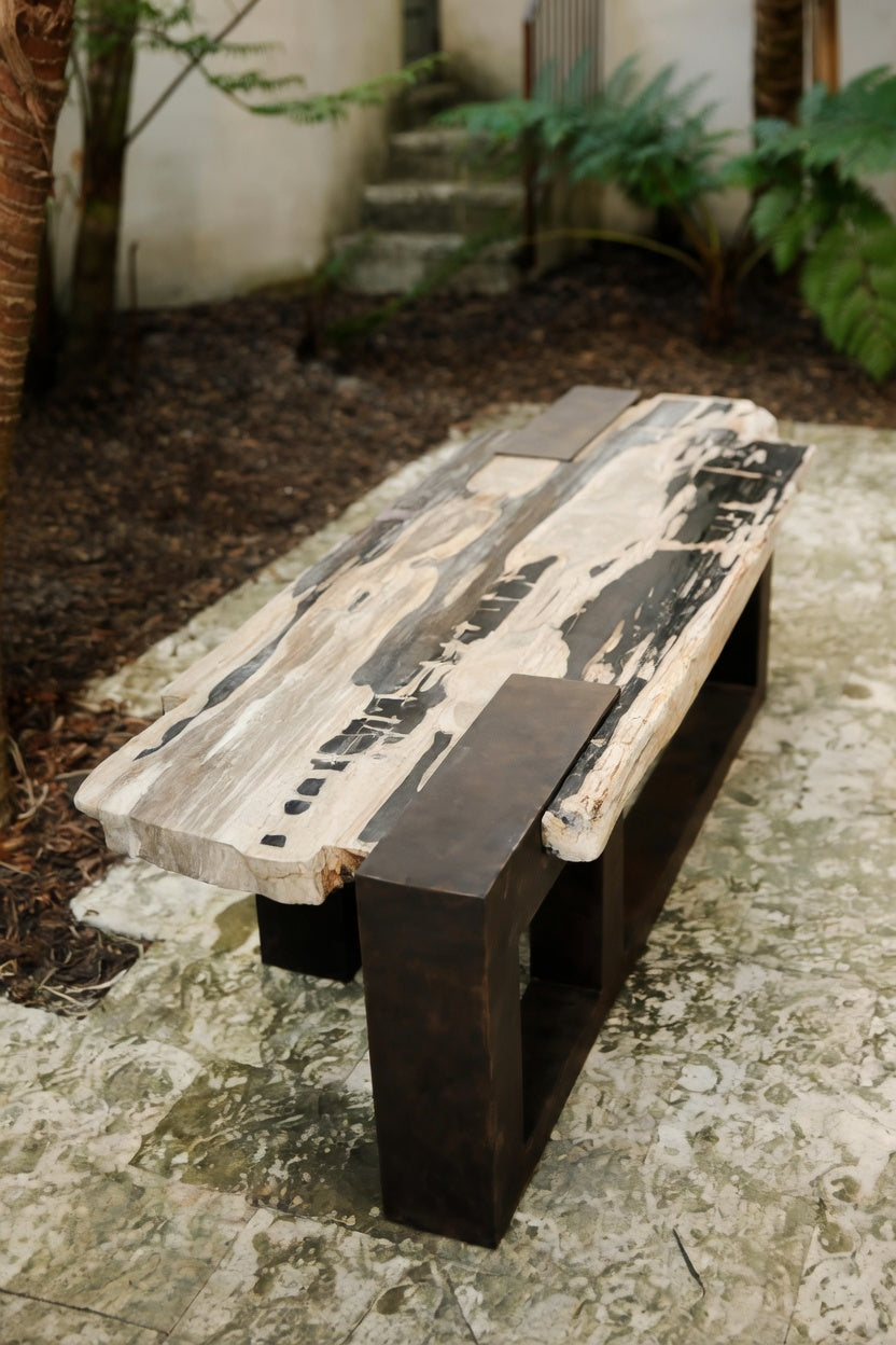 Petrified Wood Cubic Bench or Table