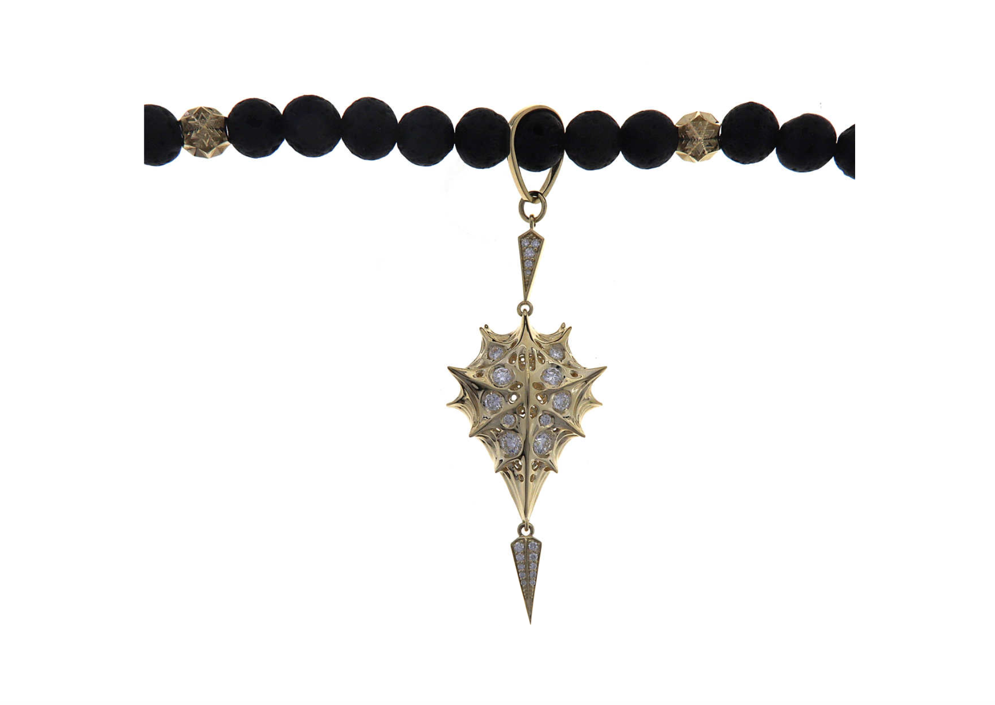 TEMPLE 18K GOLD AND LAVA STONE NECKLACE