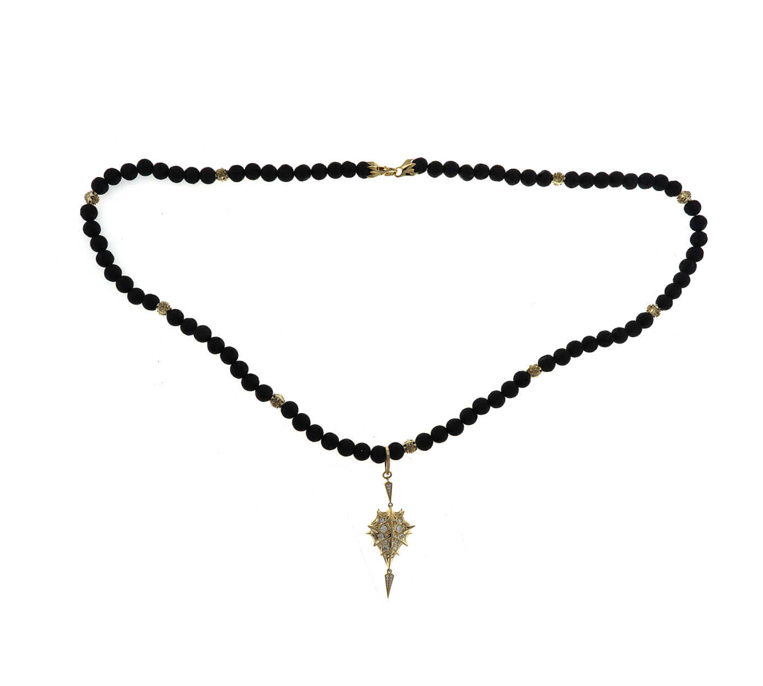 TEMPLE 18K GOLD AND LAVA STONE NECKLACE