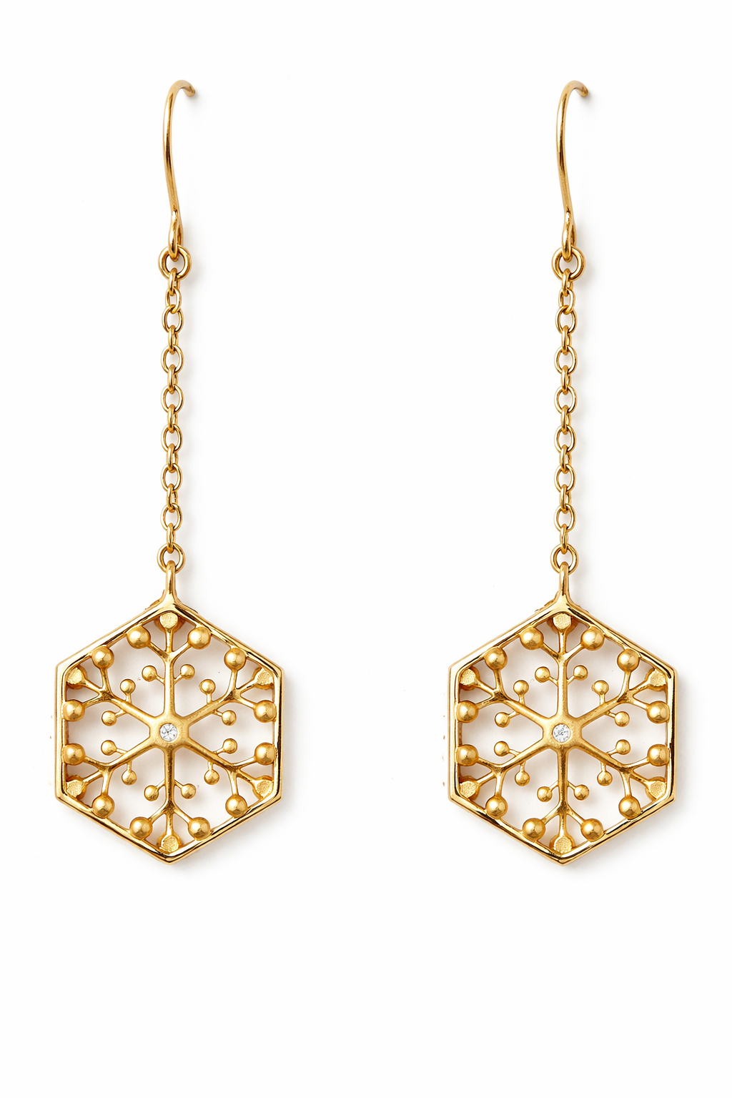 Snowflakes Independence Gold Earrings