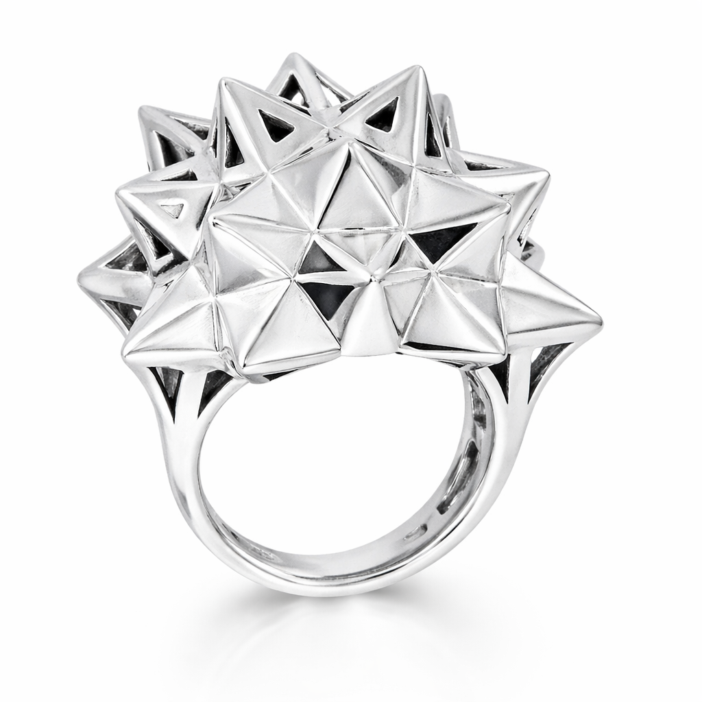 Stellated Star Silver Ring