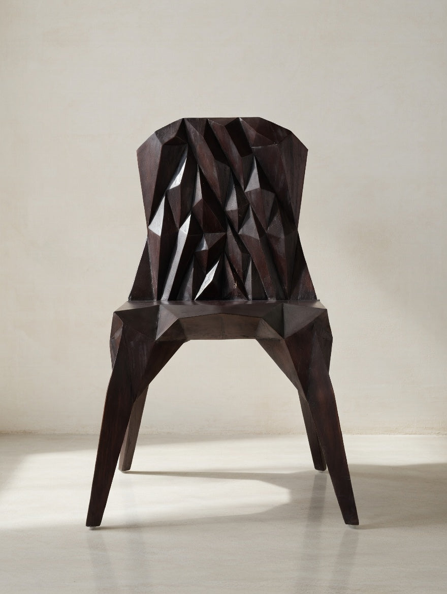 Hand-Sculpted Crystalline Chair