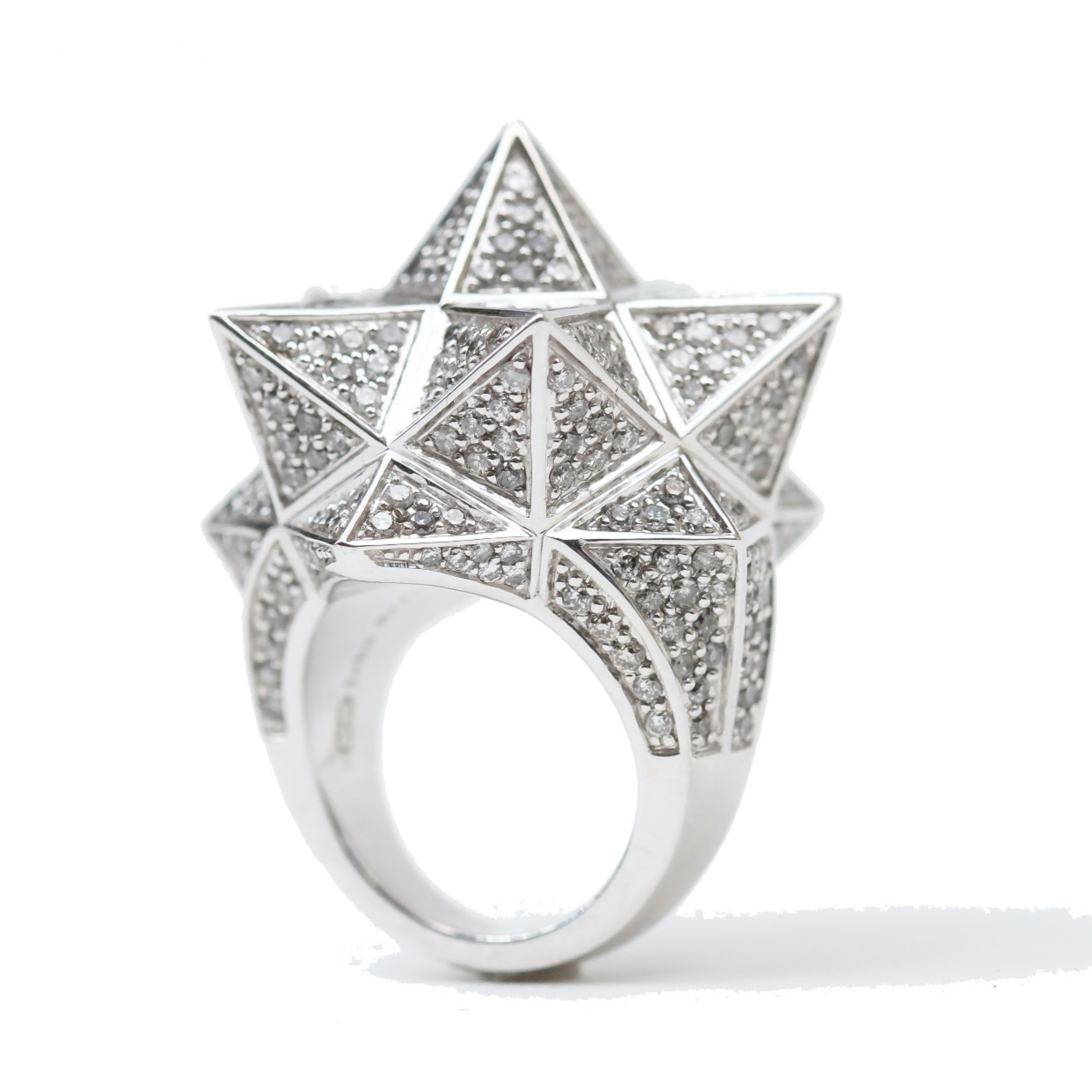 Tetra Full Pave Diamond White Gold Ring