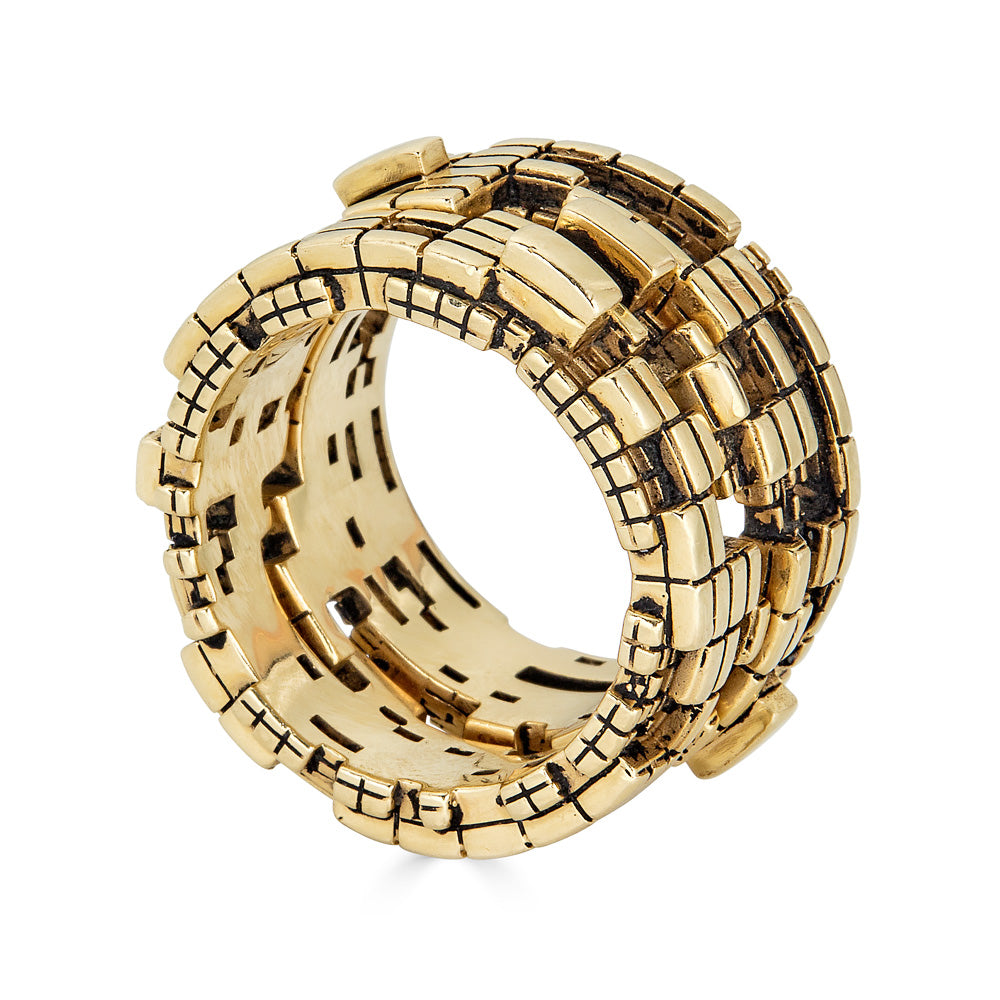 Unisex 18k Bitcoin Blockchain Ring - John Brevard