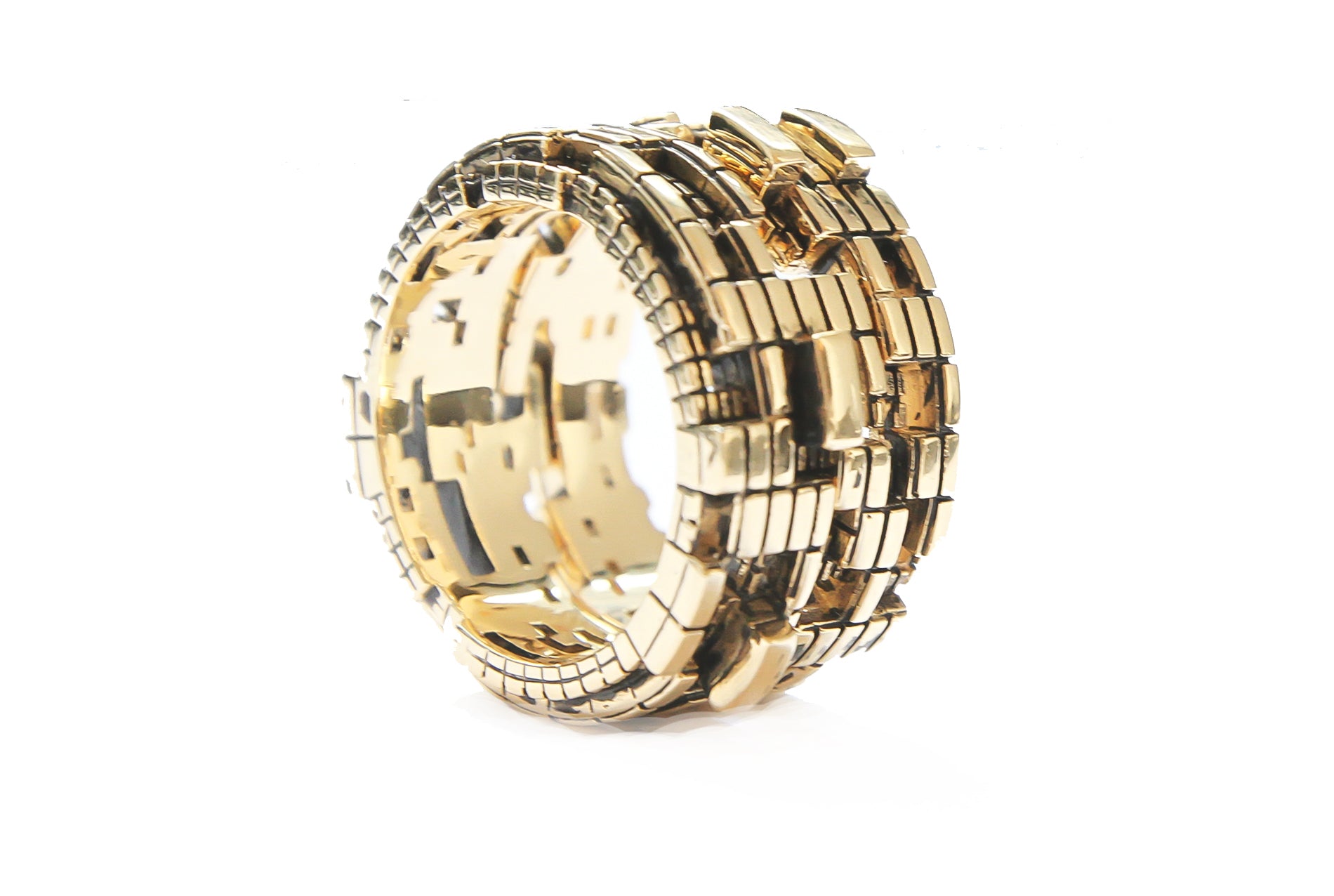 Unisex 18k Bitcoin Blockchain Ring - John Brevard