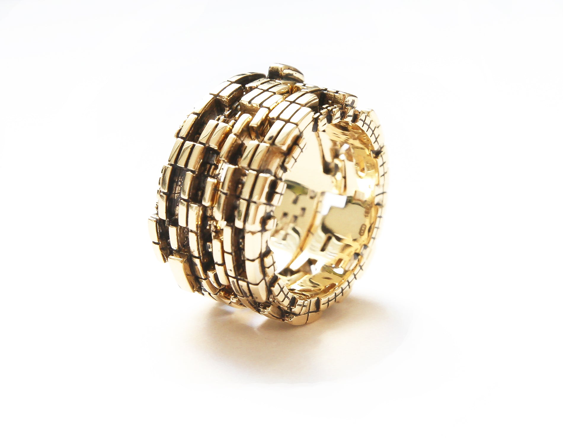 Unisex 18k Bitcoin Blockchain Ring - John Brevard