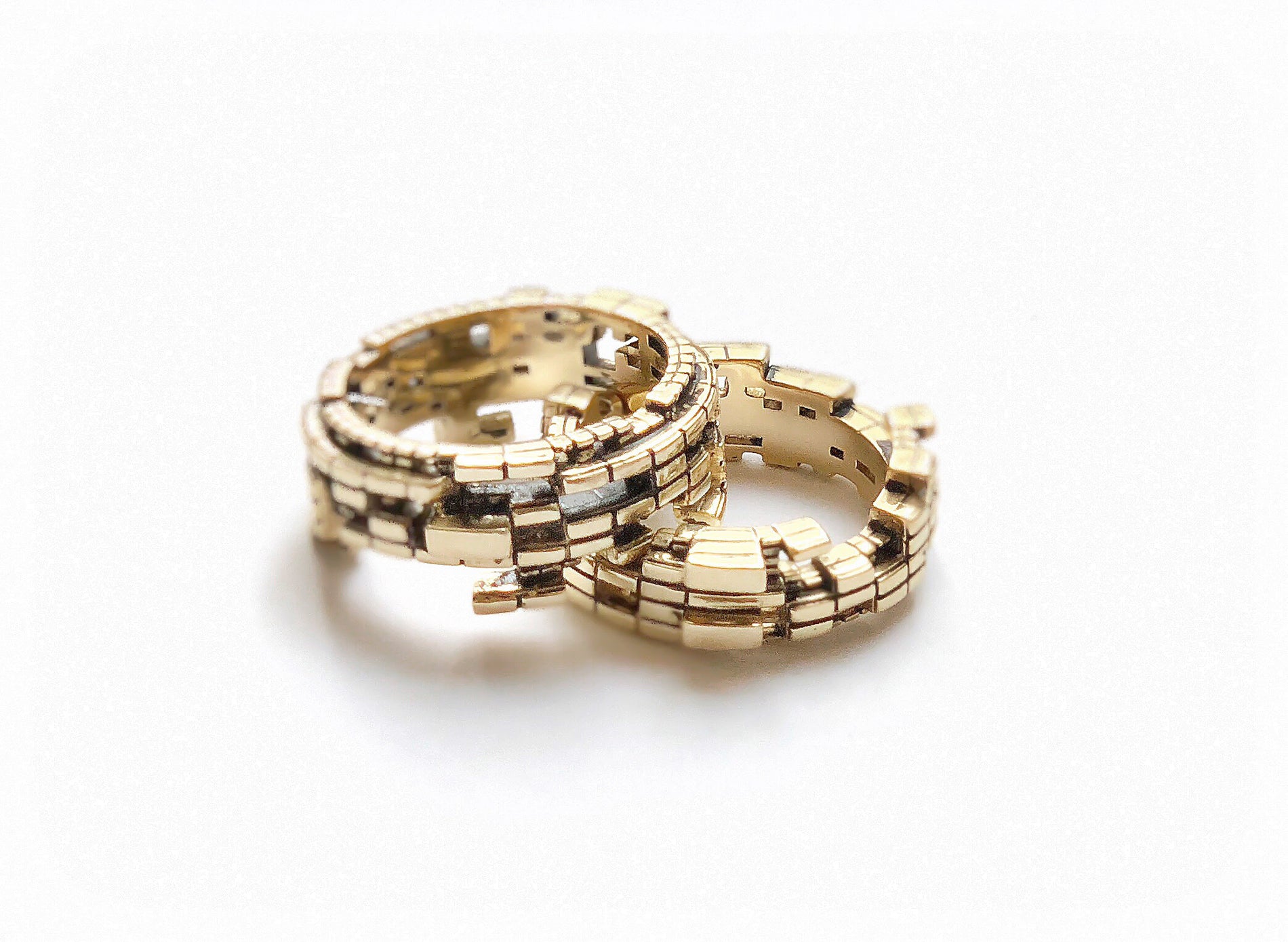Unisex 18k Bitcoin Blockchain Ring - John Brevard