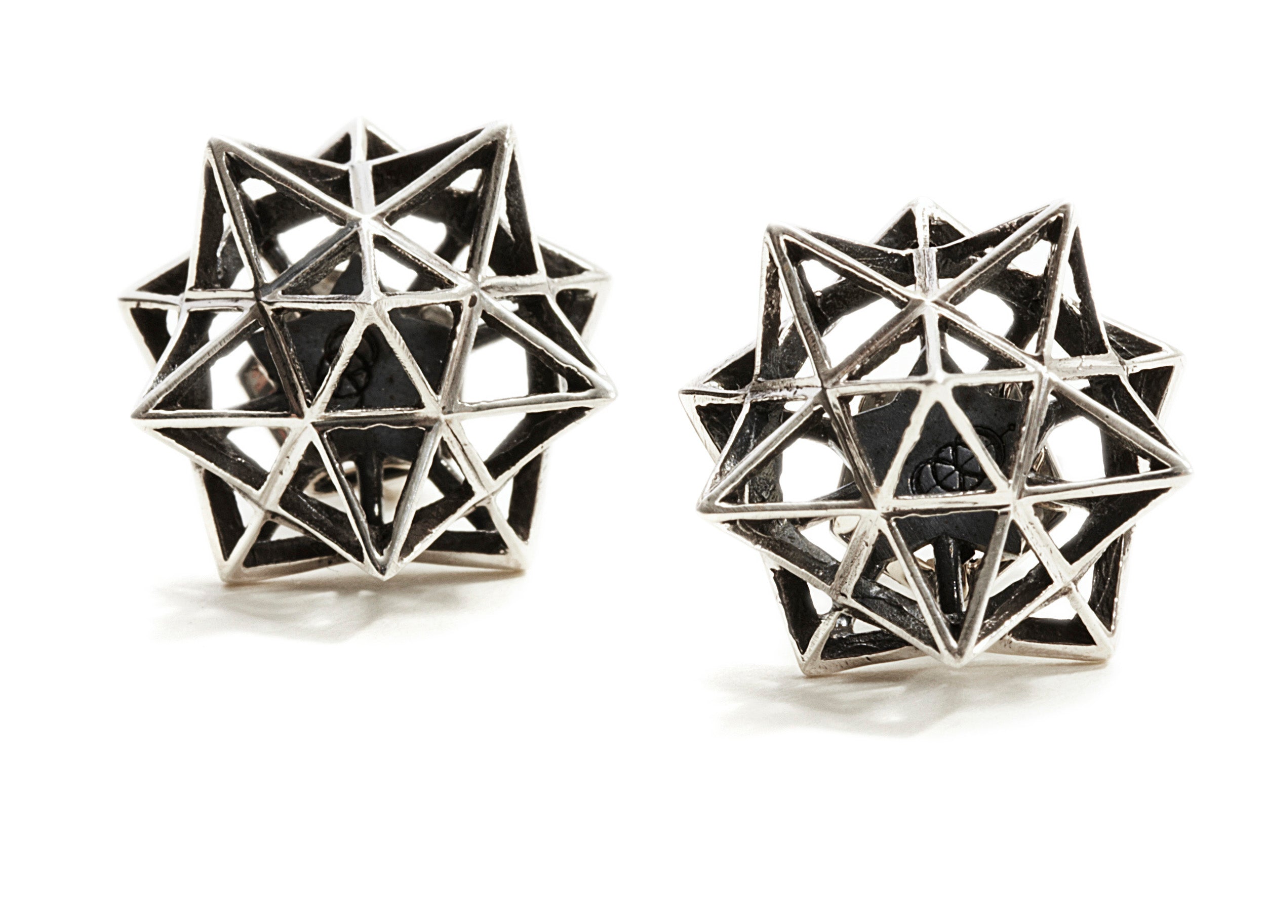 Framework Stud Silver Earrings - John Brevard