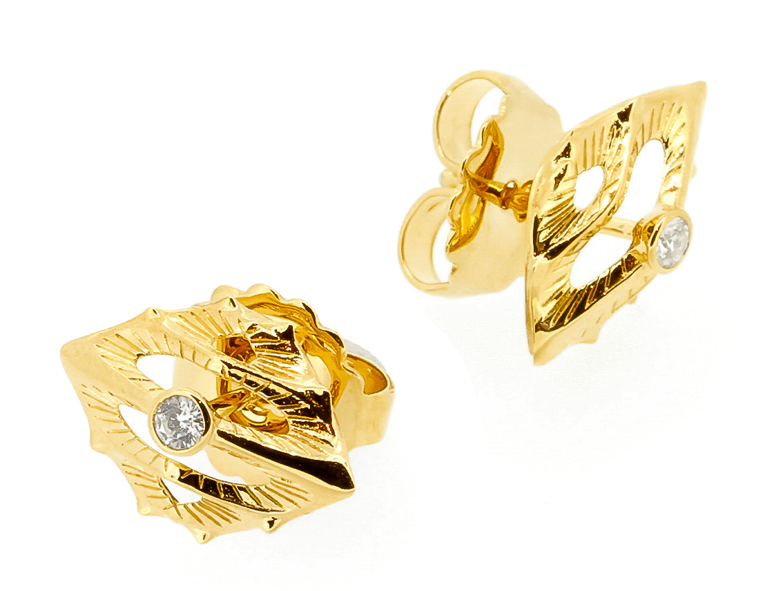 Morph Diamond Gold Stud Earrings - John Brevard