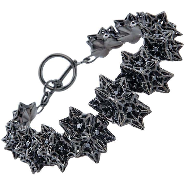 Helix Frame Black Sapphire and Black Ruthenium Bracelet - John Brevard