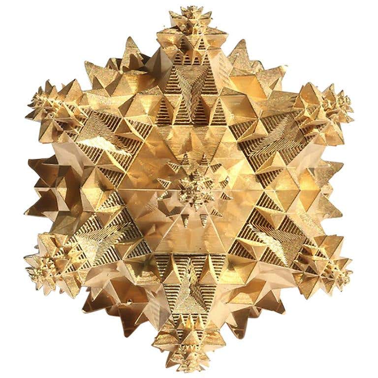 Customizable Thoscene Fractal 18k Solid Gold Ring