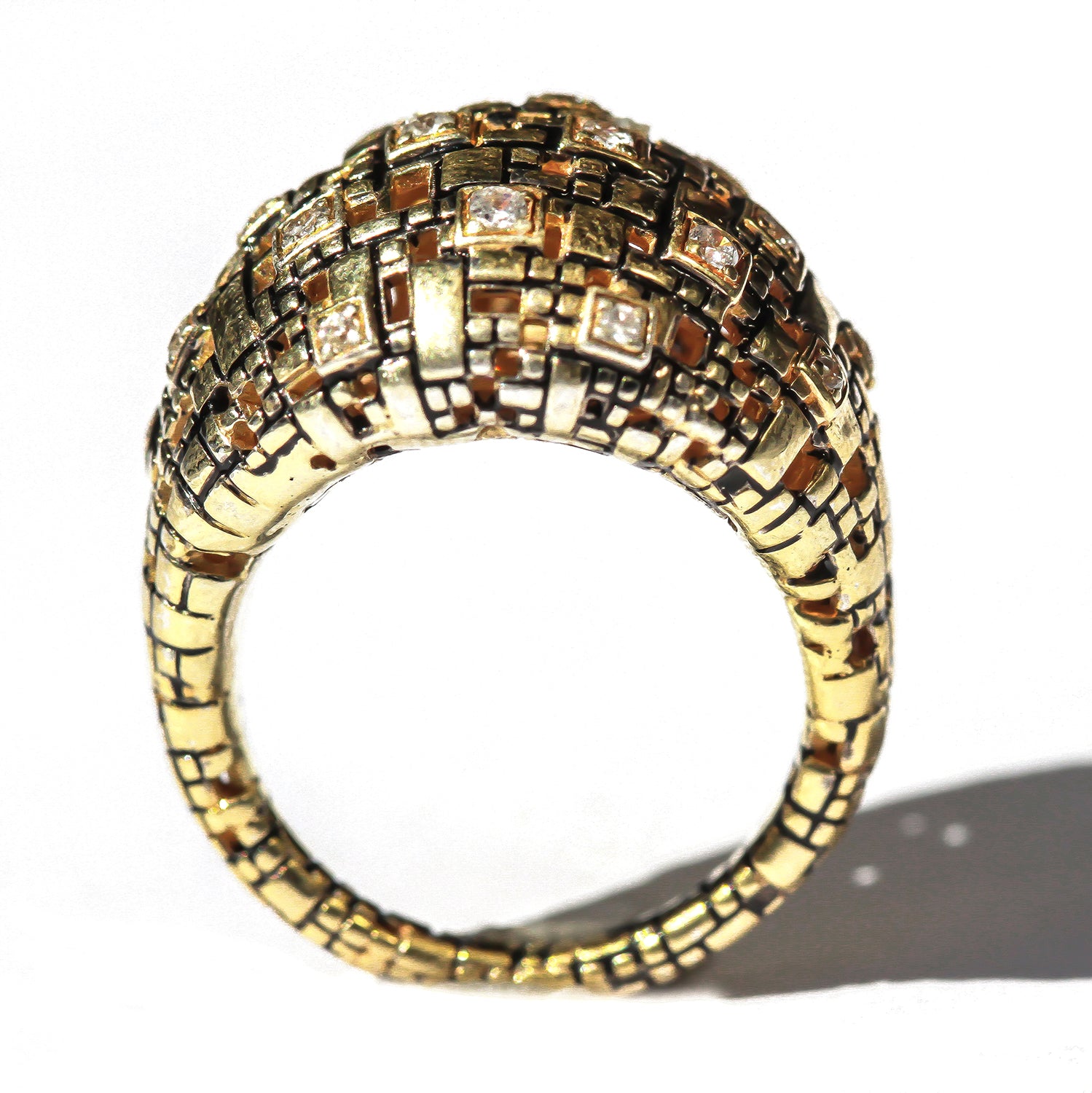 Yellow Slim Dome Gold Ring