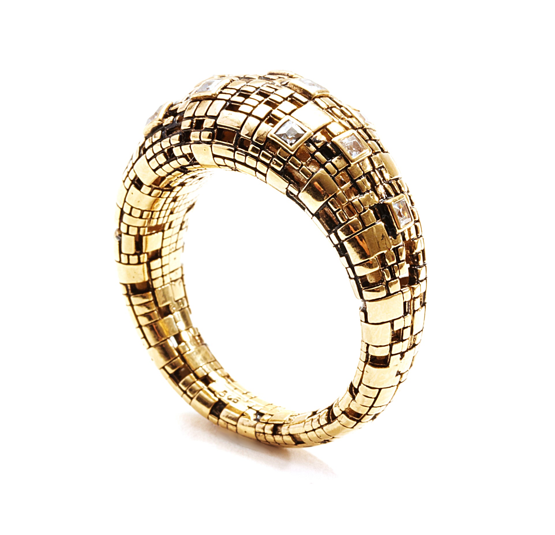 Blockchain Diamond Gold Ring