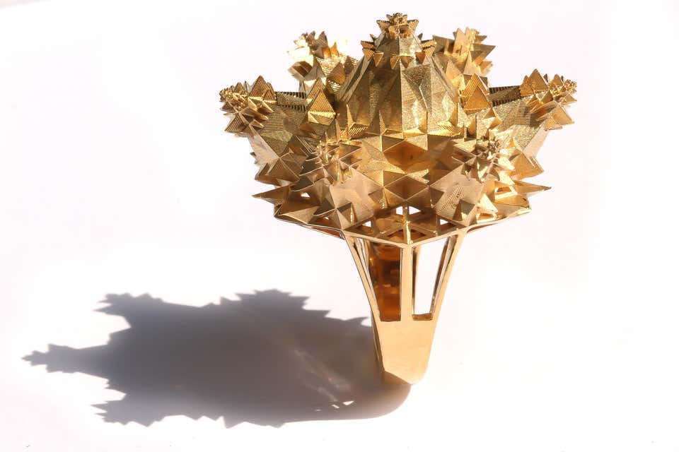 Customizable Thoscene Fractal 18k Solid Gold Ring - John Brevard