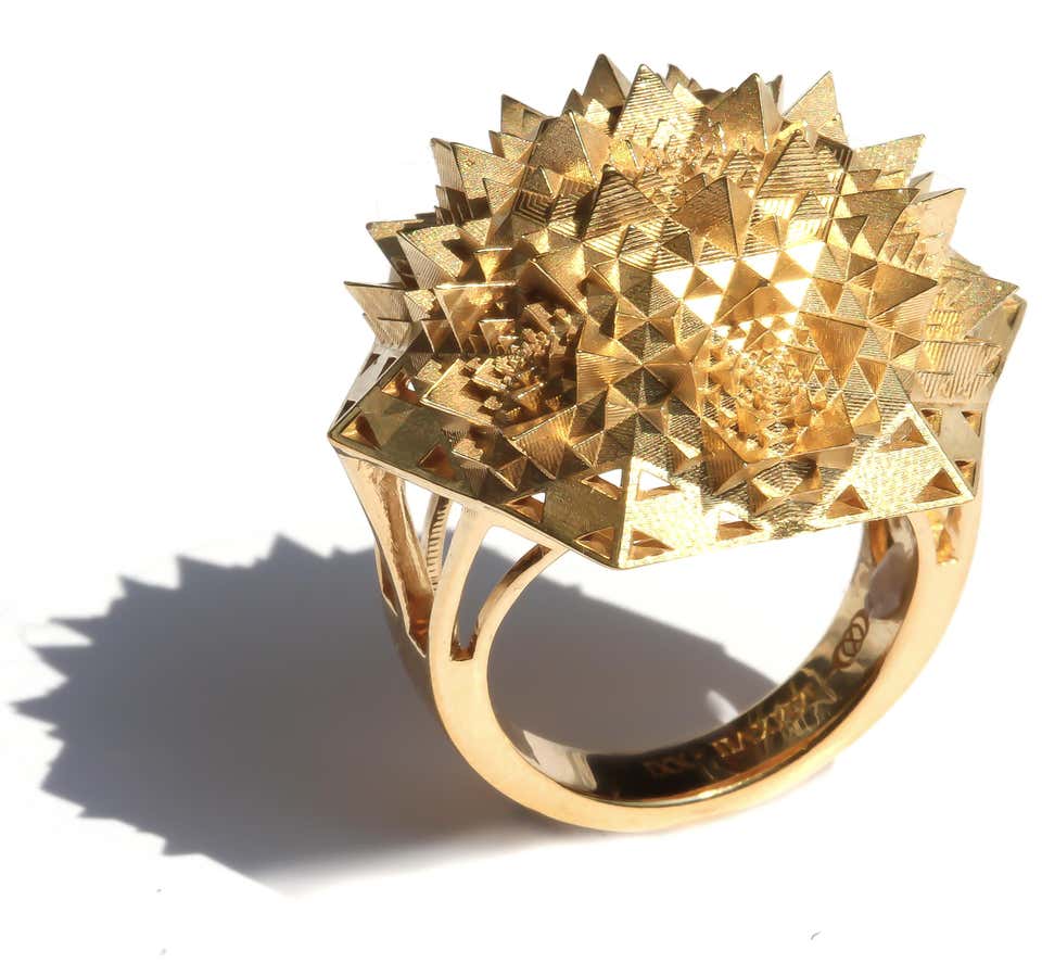 Customizable Thoscene Fractal 18k Solid Gold Ring - John Brevard