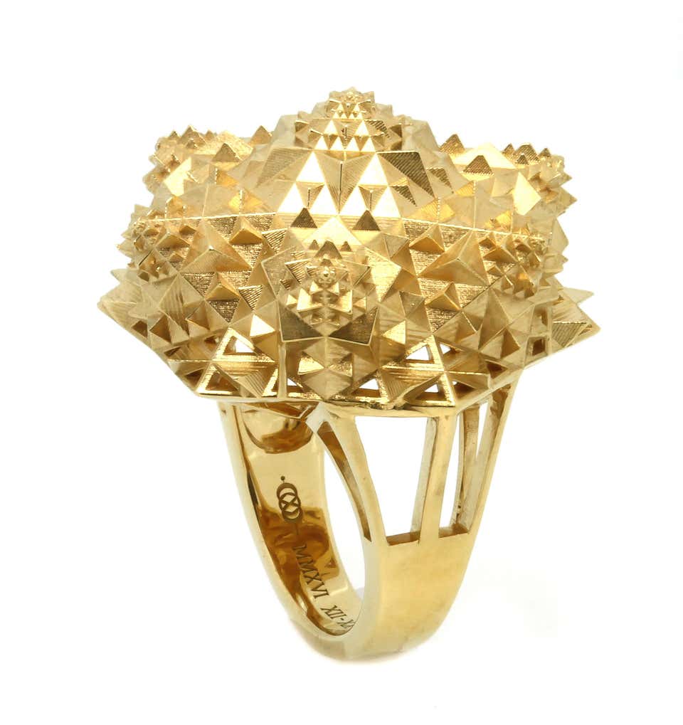 Customizable Thoscene Fractal 18k Solid Gold Ring - John Brevard