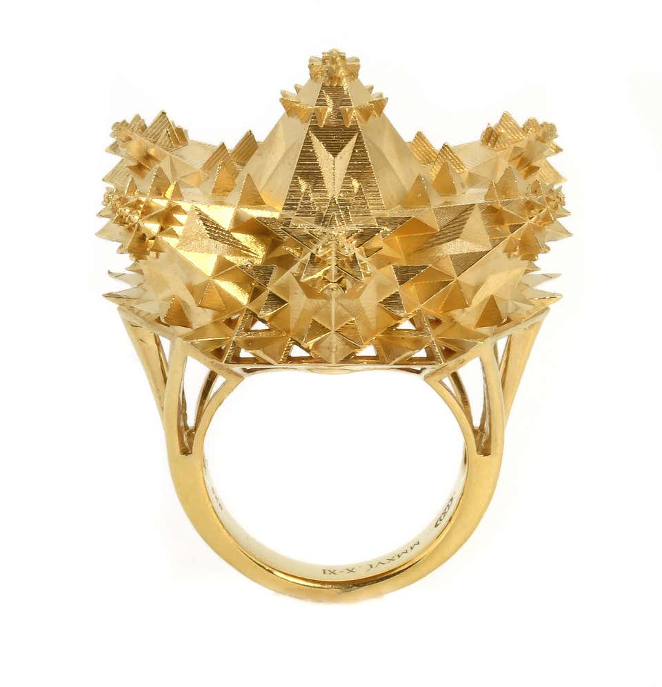 Customizable Thoscene Fractal 18k Solid Gold Ring - John Brevard