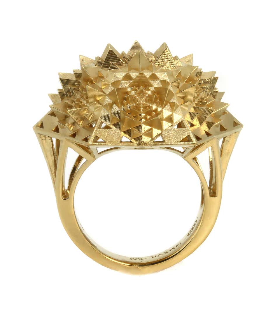 Customizable Thoscene Fractal 18k Solid Gold Ring - John Brevard
