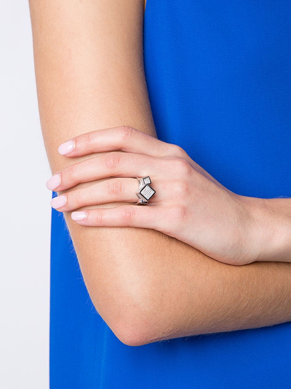 Fractality Cubes Diamond White Gold Ring