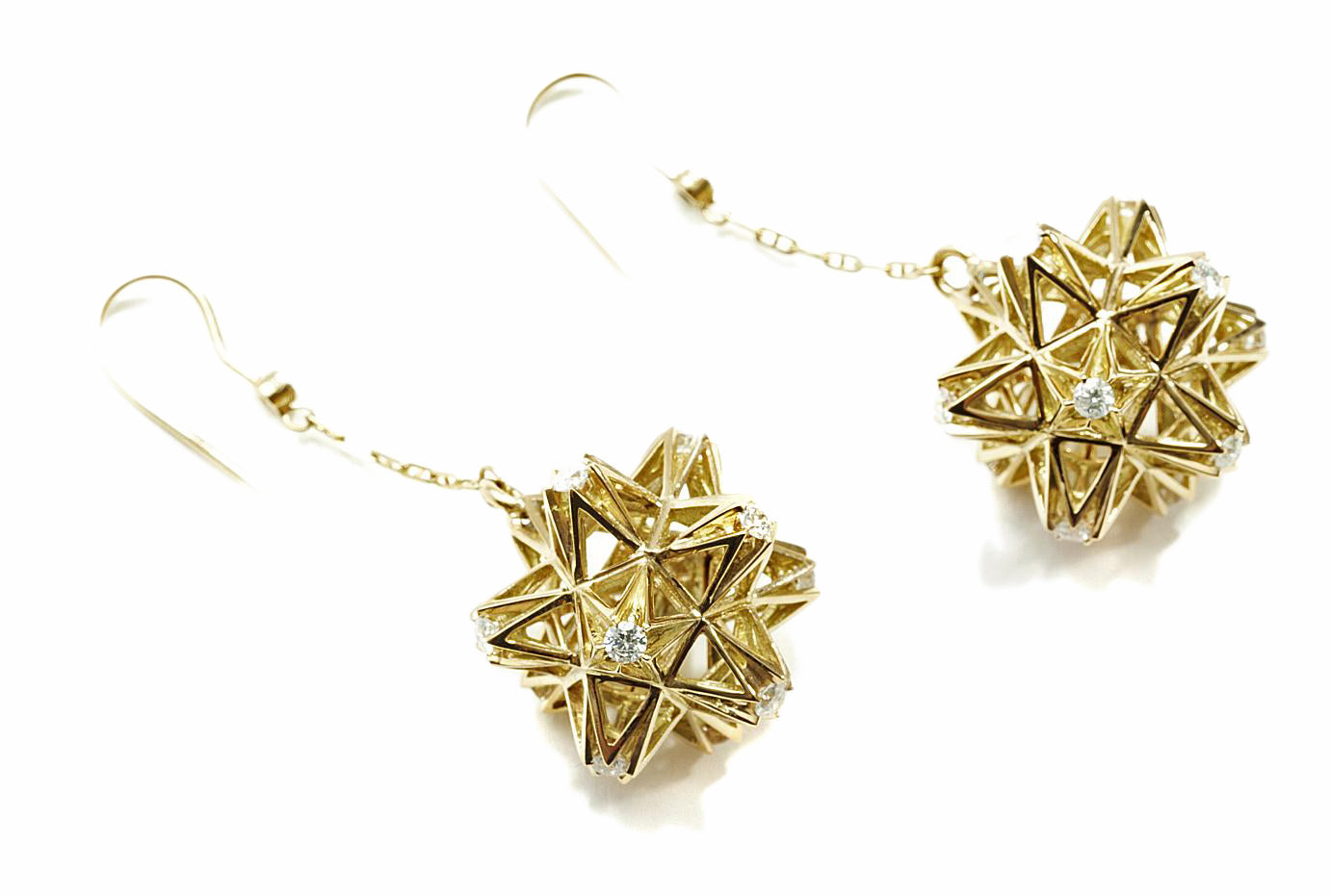 Frame Diamond Gold Dangle Earring - John Brevard