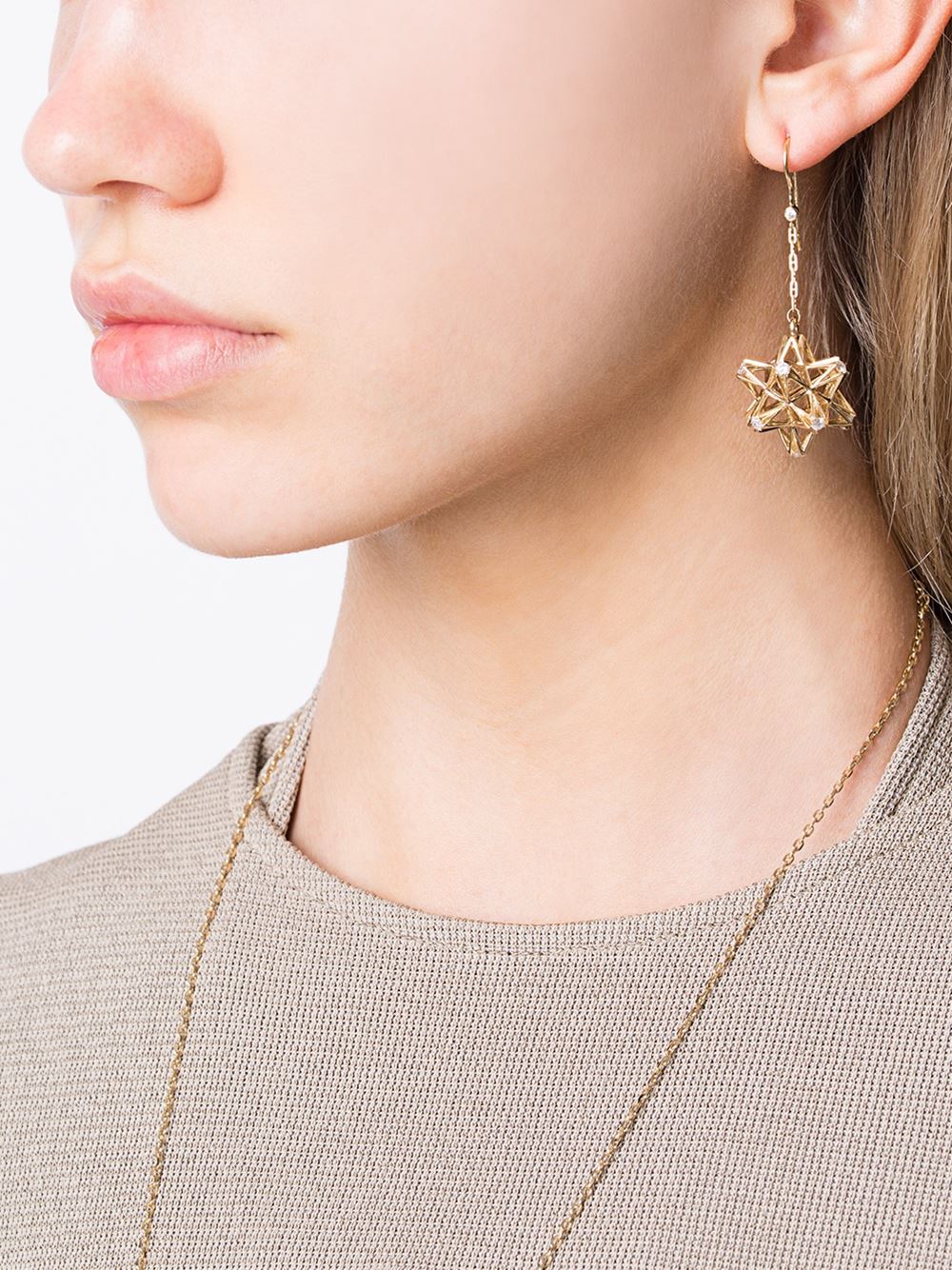 Frame Diamond Gold Dangle Earring - John Brevard