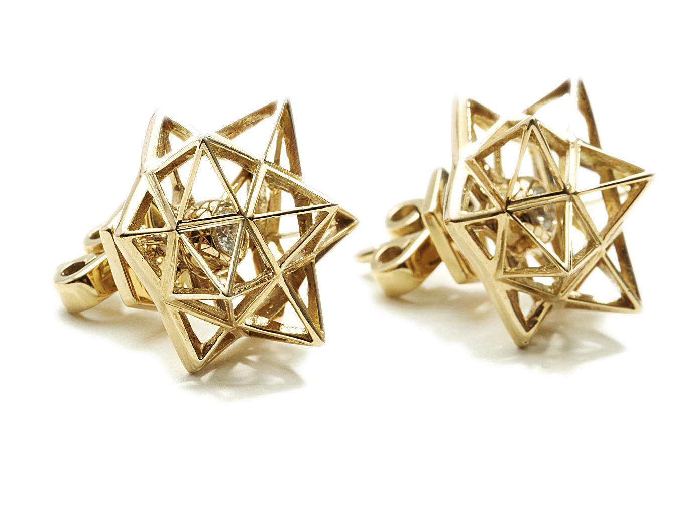 Framework Diamond 18k Gold Stud Earring - John Brevard