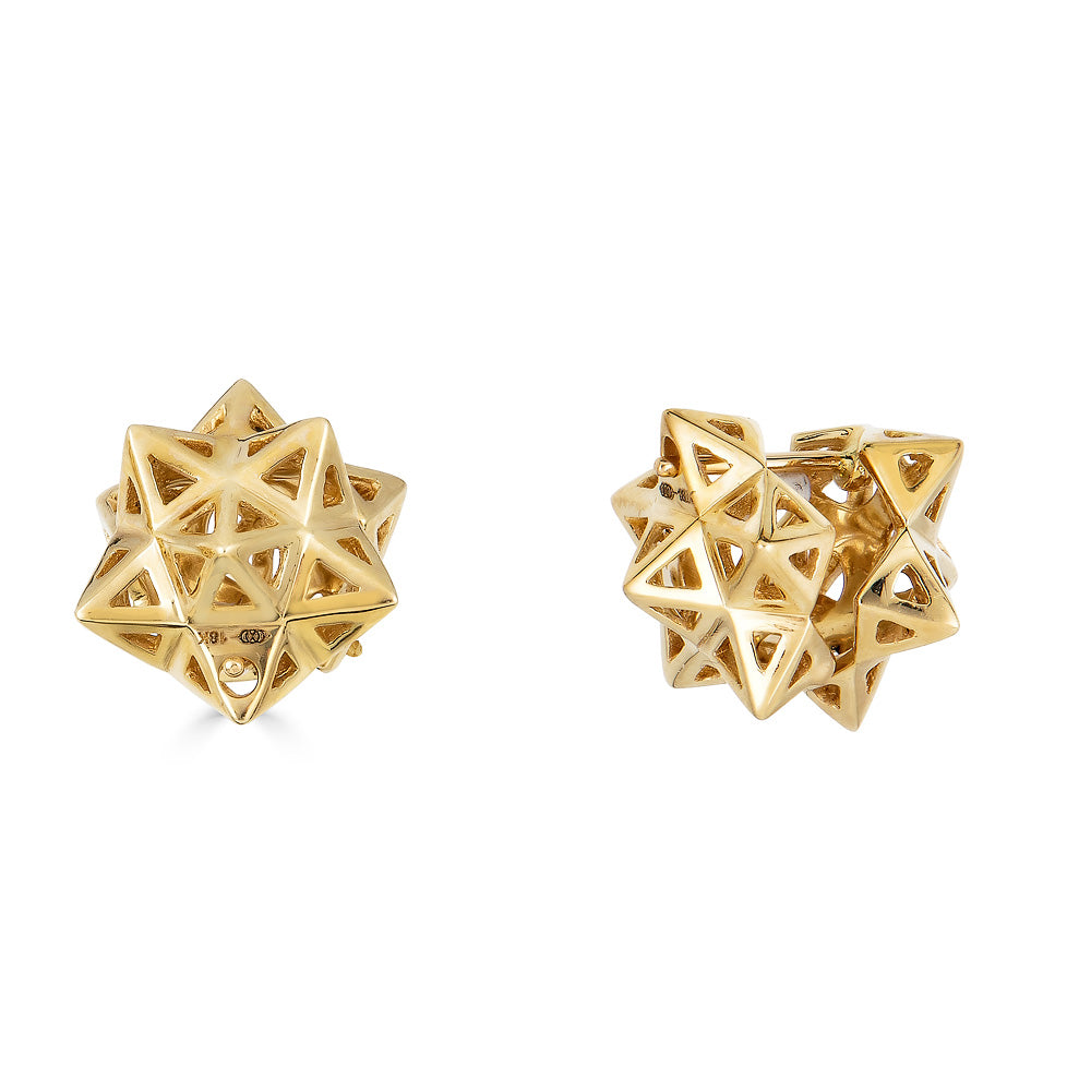 Framed Mini Tetra Gold Earrings