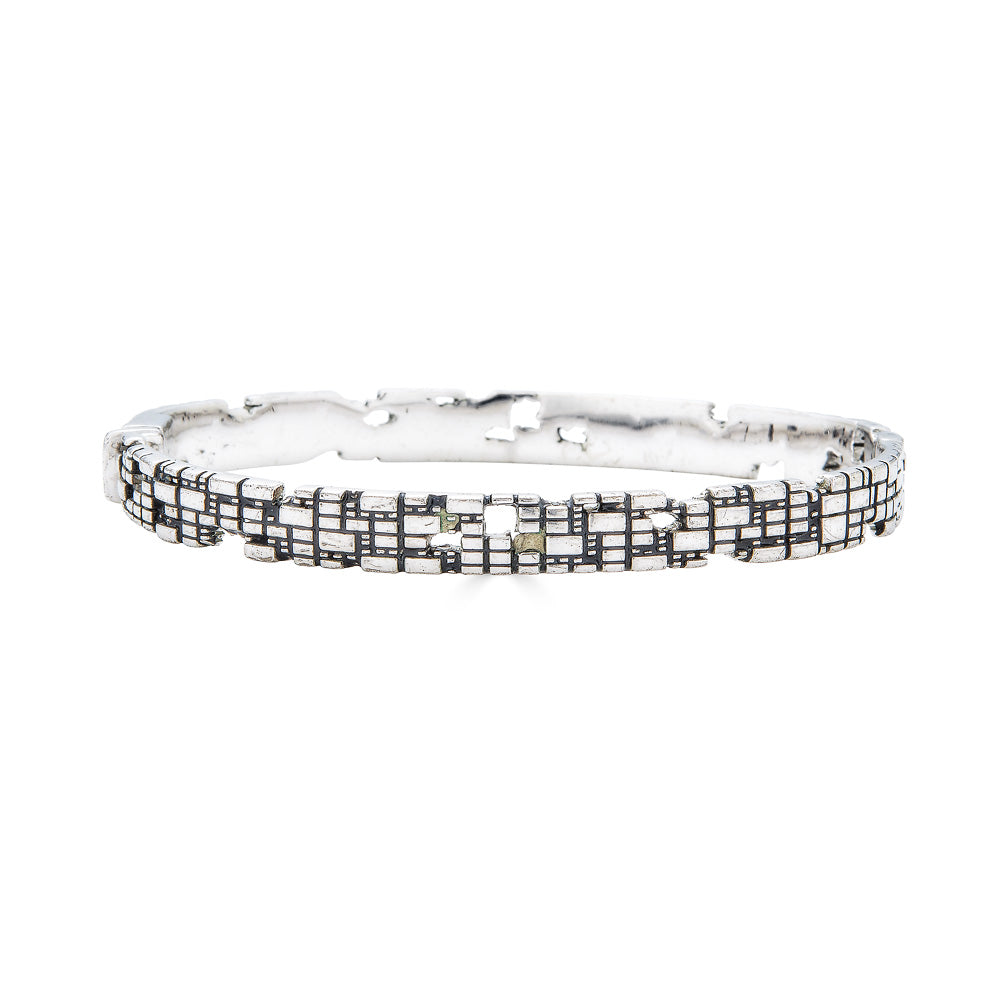Blockchain Silver Bracelet